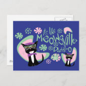 Meowsville Daddy-O Beatnik Kitty 2 Postkarte (Vorne/Hinten)