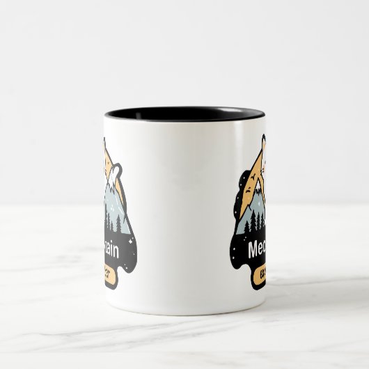 Meowtain Explorer – Cute Cat Adventure Design Zweifarbige Tasse (Mittel)