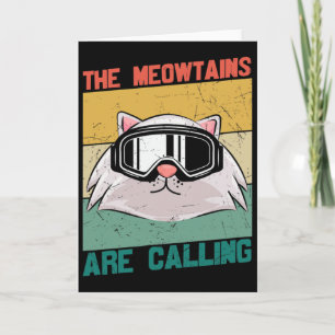 Meowtains Katze Ski Snowboard Snowboarden Skifahre Karte