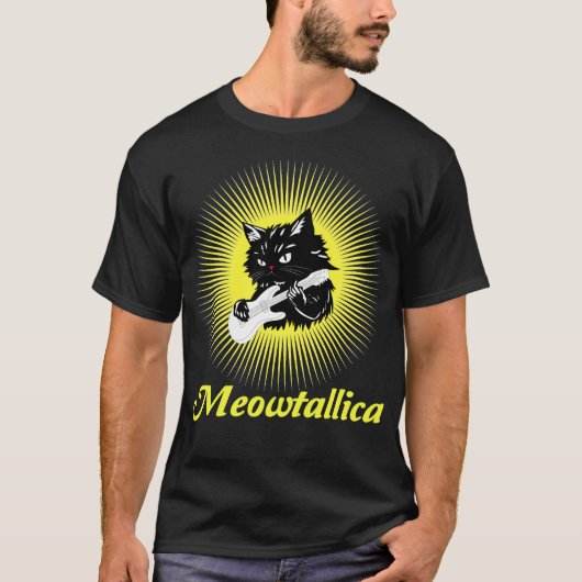 Meowtallica Graphic: Rock Star Vibes T-Shirt (Vorderseite)