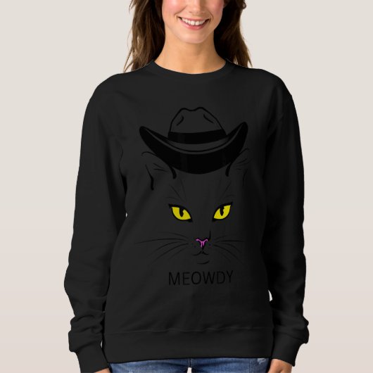 Meowtdy cat  sarcastic meow and howdy meme sweatshirt (Vorderseite)