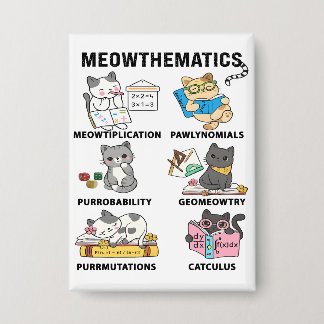 Meowthematics Funny Math Cat Puns For Math Lovers Button