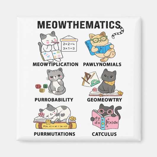 Meowthematics Funny Math Cat Puns For Math Lovers Magnet (Vorne)