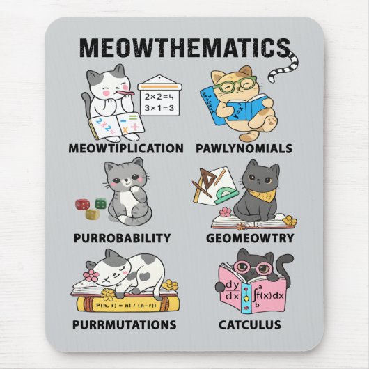 Meowthematics Funny Math Cat Puns For Math Lovers Mousepad (Vorne)
