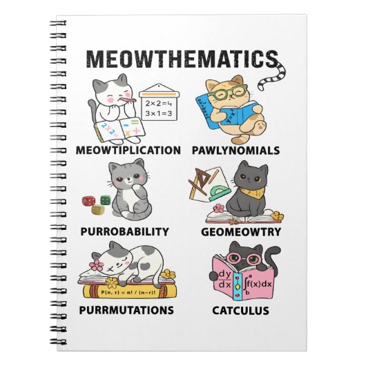 Meowthematics Funny Math Cat Puns For Math Lovers Notizblock (Vorderseite)