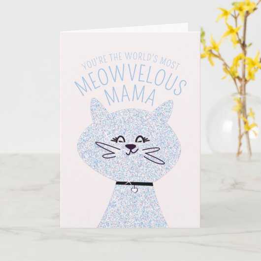Meowvelous Mama Cat Karte (Gelbe Blume)