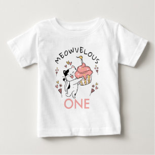 Meowvelous One Cat Thema 1. Geburtstag Baby T-shirt