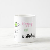 Meoww, katzengrünes Auge Modernes glückliches Tier Verwandlungstasse (Mittel)