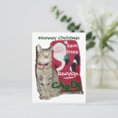 Meowwwy Christmas Recycle Postcard Feiertagspostkarte (Stehend Vorderseite)