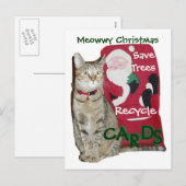 Meowwwy Christmas Recycle Postcard Feiertagspostkarte (Vorne/Hinten)