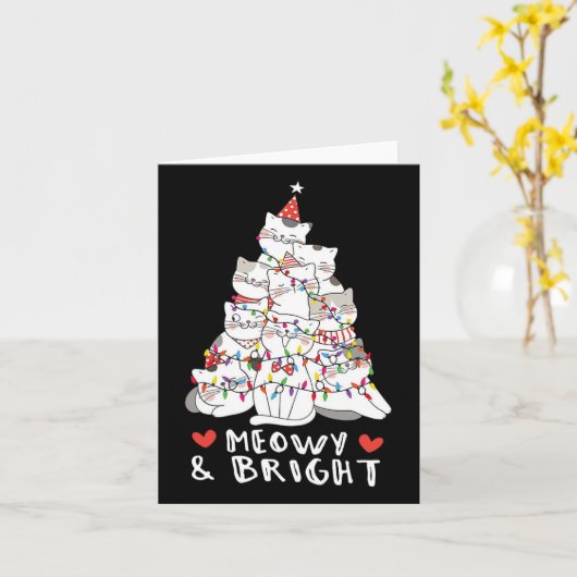 Meowy and Bright Cat Tree Süße Tier Kitten Chris Karte (Gelbe Blume)