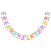 Meowy Birthday Niedlich Rainbow Cats Wimpelkette (Alle)