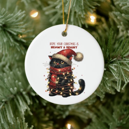 Meowy & Bright Cat Keramik Ornament (Baum)