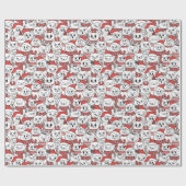 Meowy & Bright - Christmas Cats Geschenkpapier (Flach)