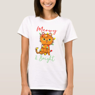 Meowy & Bright Orange Katzenleuchten T-Shirt