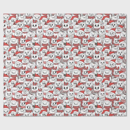 Meowy & Bright - Weihnachtskatzen Geschenkpapier (Flach)