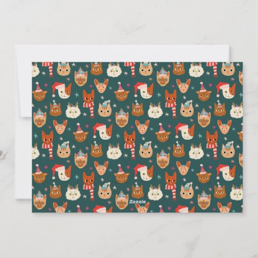 Meowy & Bright Winter Cats Foto Weihnachten (Rückseite)