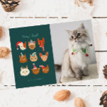 Meowy & Bright Winter Cats Foto Weihnachten<br><div class="desc">Niedliche Weihnachtsfotoschablenkarte für Katzenbesitzer,  die eine Illustration von Katzenkatzen in Winterferien-Kostümen zeigt. Im Text steht "miau   hell".</div>
