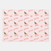 Meowy Cat Christmas Sleigh Winter Village Szene Geschenkpapier Set (Vorderseite 2)