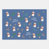 Meowy Cat Niedlich Personalisierte Weihnachten Geschenkpapier Set (Vorderseite 3)