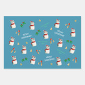 Meowy Cat Niedlich Personalisierte Weihnachten Geschenkpapier Set (Vorderseite 2)