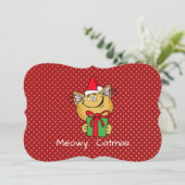 Meowy Catmas 5" x 7" Standard weiß Env. Inc. Karte (Stehend Vorderseite)