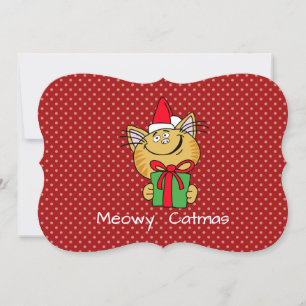 Meowy Catmas 5" x 7" Standard weiß Env. Inc. Karte
