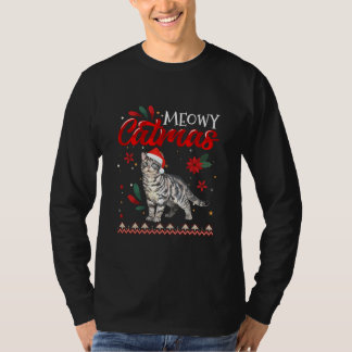 Meowy Catmas American Shorthair Cat Christmas T-Shirt