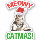 Meowy Catmas! Aufkleber (Vorderseite)