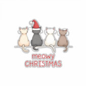 Meowy Catmas Cat Christmas Cute Kitten Cats Santa Aufkleber (Vorderseite)