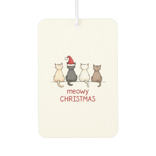 Meowy Catmas Cat Christmas Cute Kitten Cats Santa Autolufterfrischer (Vorderseite)