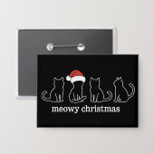 Meowy Catmas Cat Christmas Cute Kitten Cats Santa  Button (Vorderseite/Rückseite)
