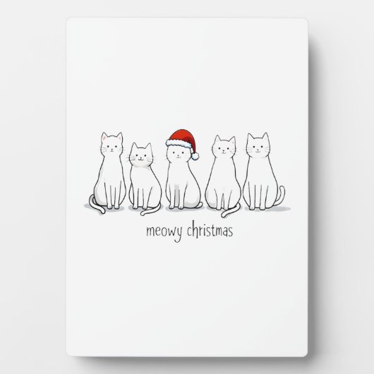 Meowy Catmas Cat Christmas Cute Kitten Cats Santa Fotoplatte (Vorderseite)