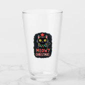 Meowy Catmas Cat Christmas Cute Kitten Cats Santa Glas (Vorderseite)
