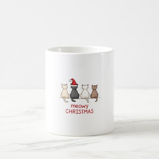Meowy Catmas Cat Christmas Cute Kitten Cats Santa Kaffeetasse (Mittel)