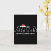 Meowy Catmas Cat Christmas Cute Kitten Cats Santa Karte (Gelbe Blume)