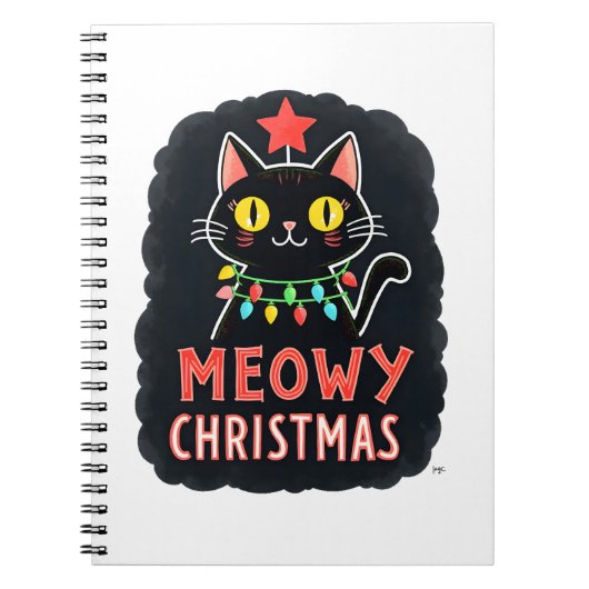 Meowy Catmas Cat Christmas Cute Kitten Cats Santa  Notizblock (Vorderseite)
