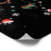 Meowy Catmas Cat Christmas Cute Kitten Cats Santa Poster (Ecke)