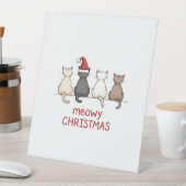Meowy Catmas Cat Christmas Cute Kitten Cats Santa Sockelschild (In Situ)