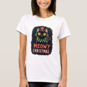 Meowy Catmas Cat Christmas Cute Kitten Cats Santa T-Shirt (Vorderseite)