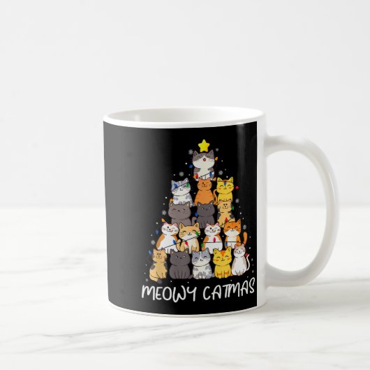 Meowy Catmas Cat Christmas Tree Merry Catmas Boys Kaffeetasse (Rechts)