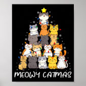 Meowy Catmas Cat Christmas Tree Merry Catmas Boys Poster (Vorne)