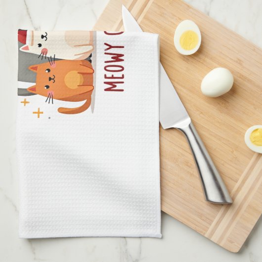 Meowy Catmas Cat Christmas Tree Xmas (1) Geschirrtuch (Viertel Falte)