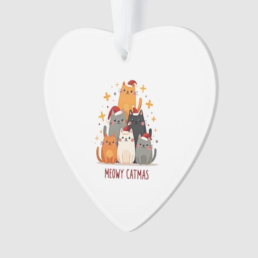 Meowy Catmas Cat Christmas Tree Xmas (1) Ornament (Vorderseite)