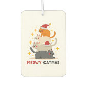 Meowy Catmas Cat Christmas Tree Xmas (2) Autolufterfrischer (Vorderseite)