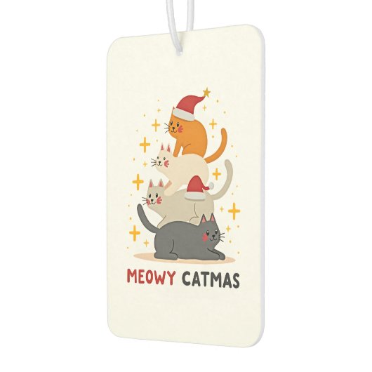 Meowy Catmas Cat Christmas Tree Xmas (2) Autolufterfrischer (Links)