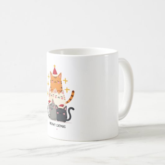 Meowy Catmas Cat Christmas Tree Xmas (3) Kaffeetasse (VorderseiteRechts)