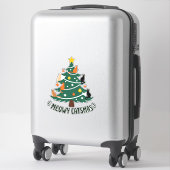 Meowy Catmas Cat Christmas Tree Xmas Funny Santa C Aufkleber (Koffer)
