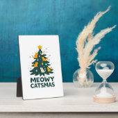 Meowy Catmas Cat Christmas Tree Xmas Funny Santa C Fotoplatte (Seite)
