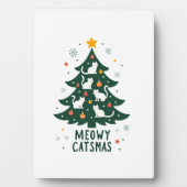 Meowy Catmas Cat Christmas Tree Xmas Funny Santa C Fotoplatte (Vorderseite)